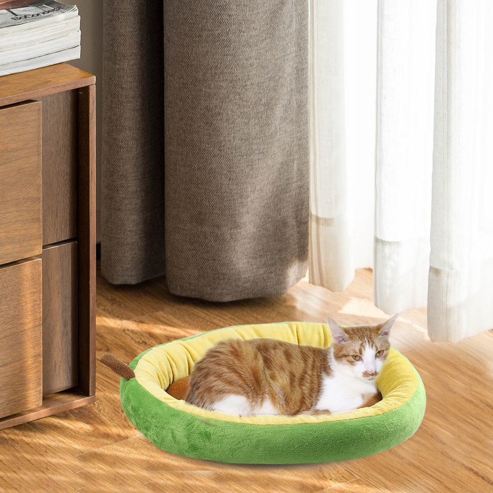 Avocado Pet Bed – Cozy Warm Nest for Cats & Small Dogs