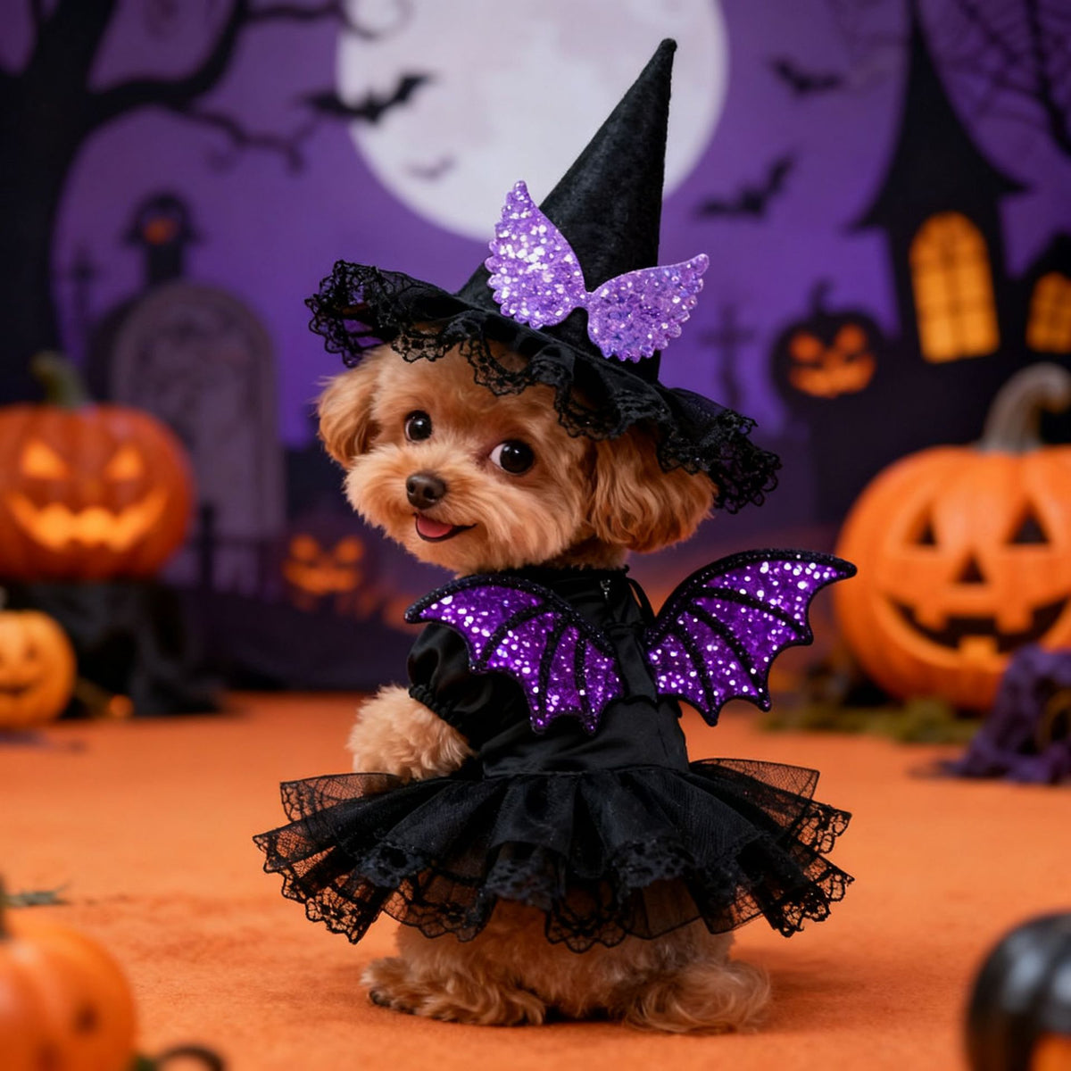 Halloween Pet Hat – Pumpkin, Bat & Spider Costumes