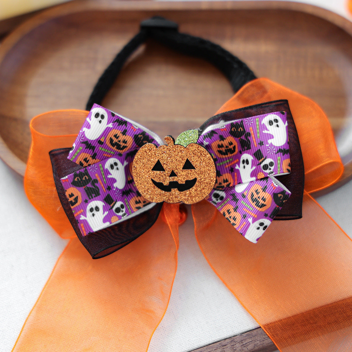 Halloween Bow Tie for Dogs & Cats – Pumpkin, Ghost & Bat
