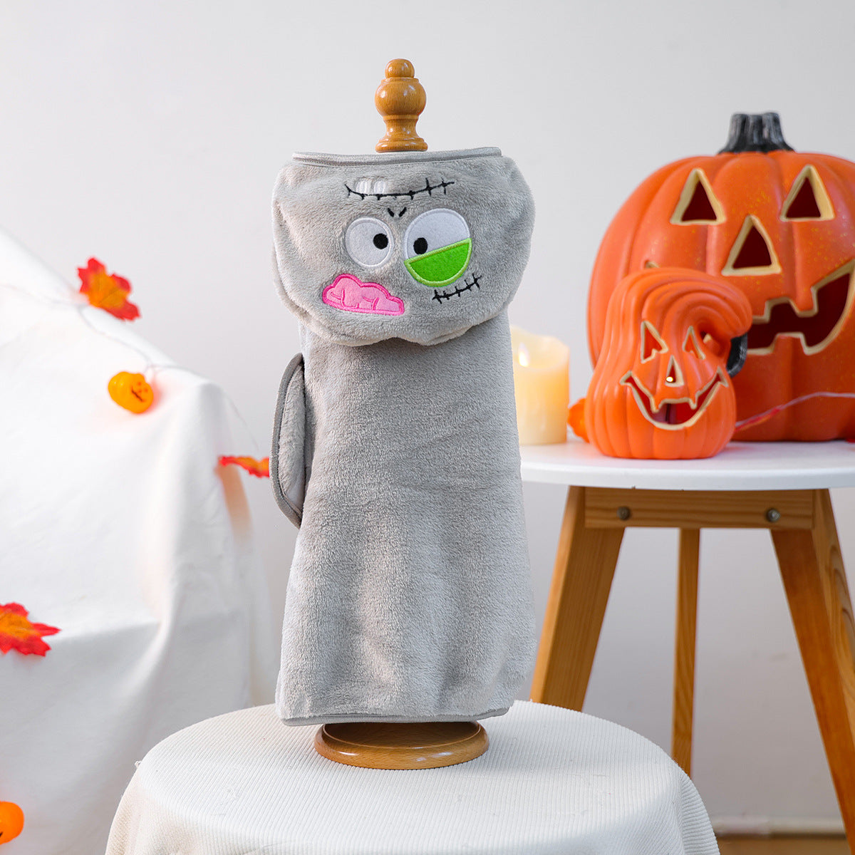 Halloween Pet Bath Robe – Ghost & Pumpkin Dog Towel