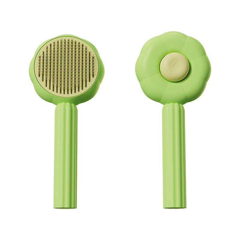 Self-Cleaning Pet Grooming Brush – Gentle Hair Removal.