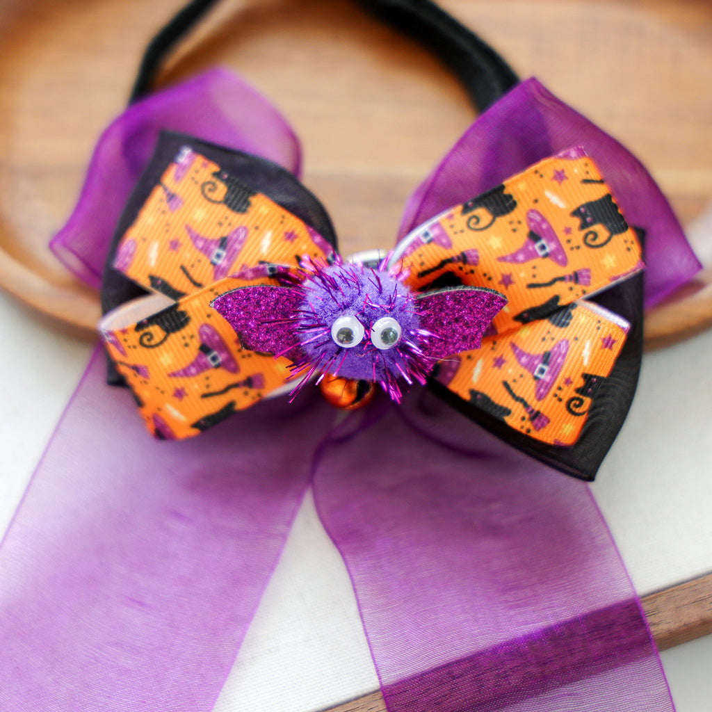Halloween Bow Tie for Dogs & Cats – Pumpkin, Ghost & Bat