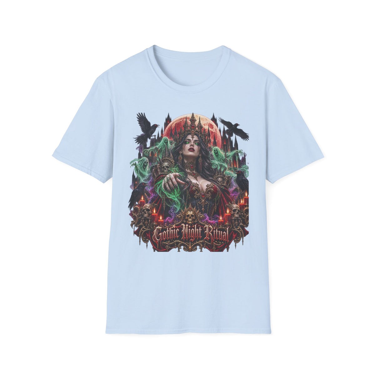 Gothic Witch Ritual Graphic T-Shirt
