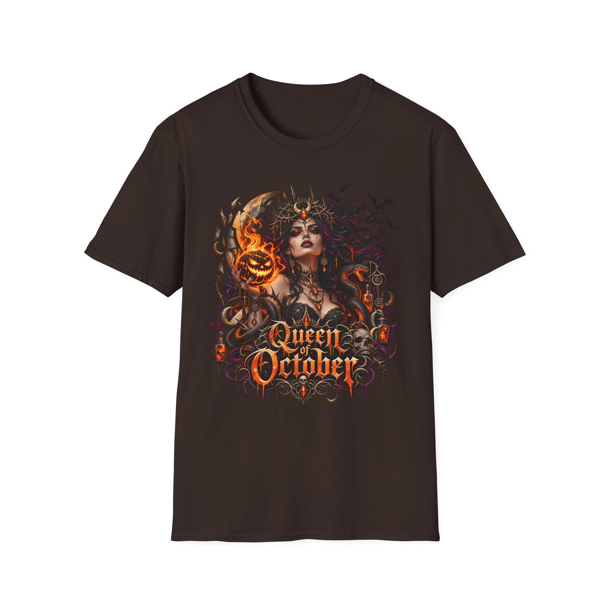 Queen of October Halloween Witch T-Shirt