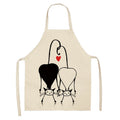 Cat Print Kitchen Apron – Cotton Linen Cooking Apron