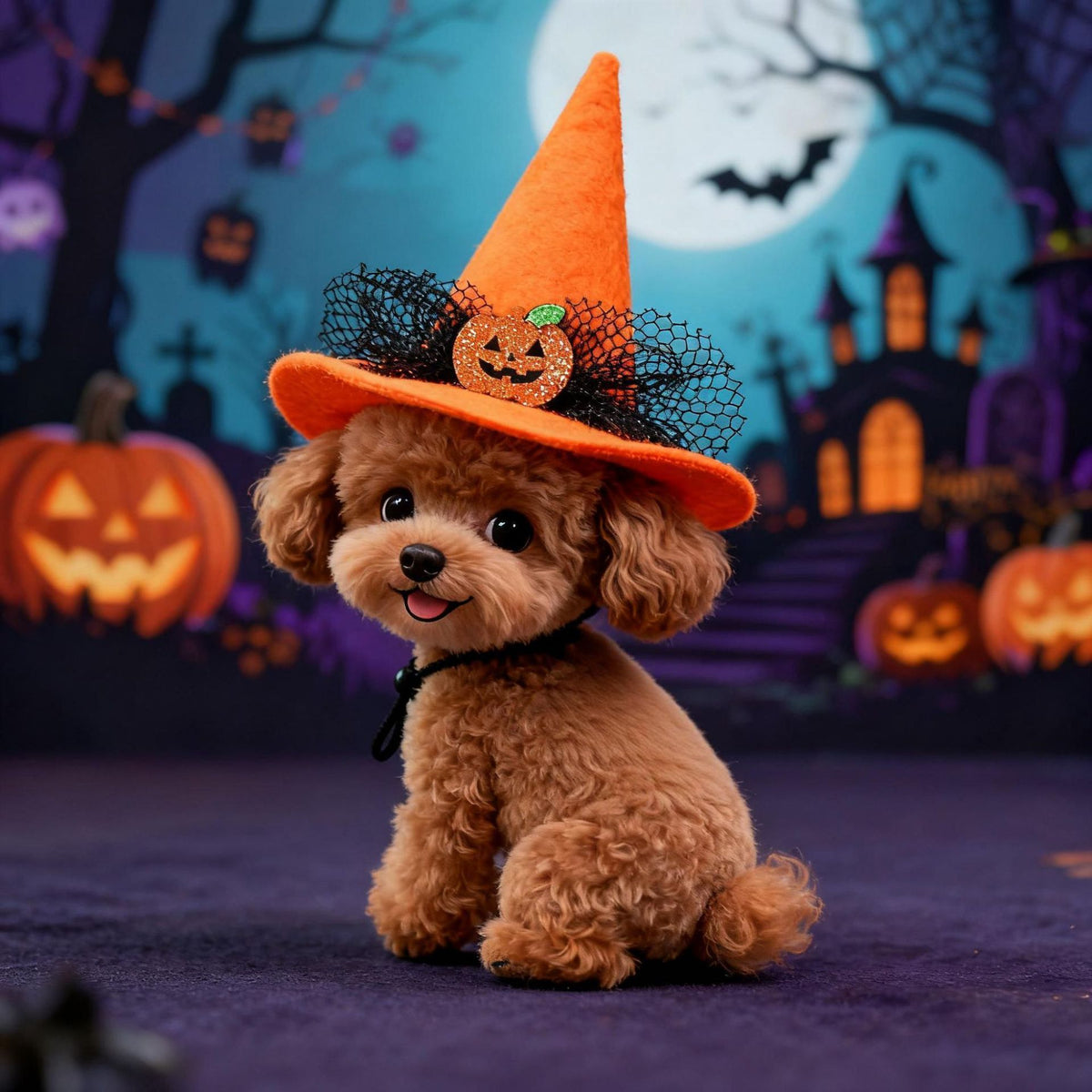 Halloween Pet Hat – Pumpkin, Bat & Spider Costumes