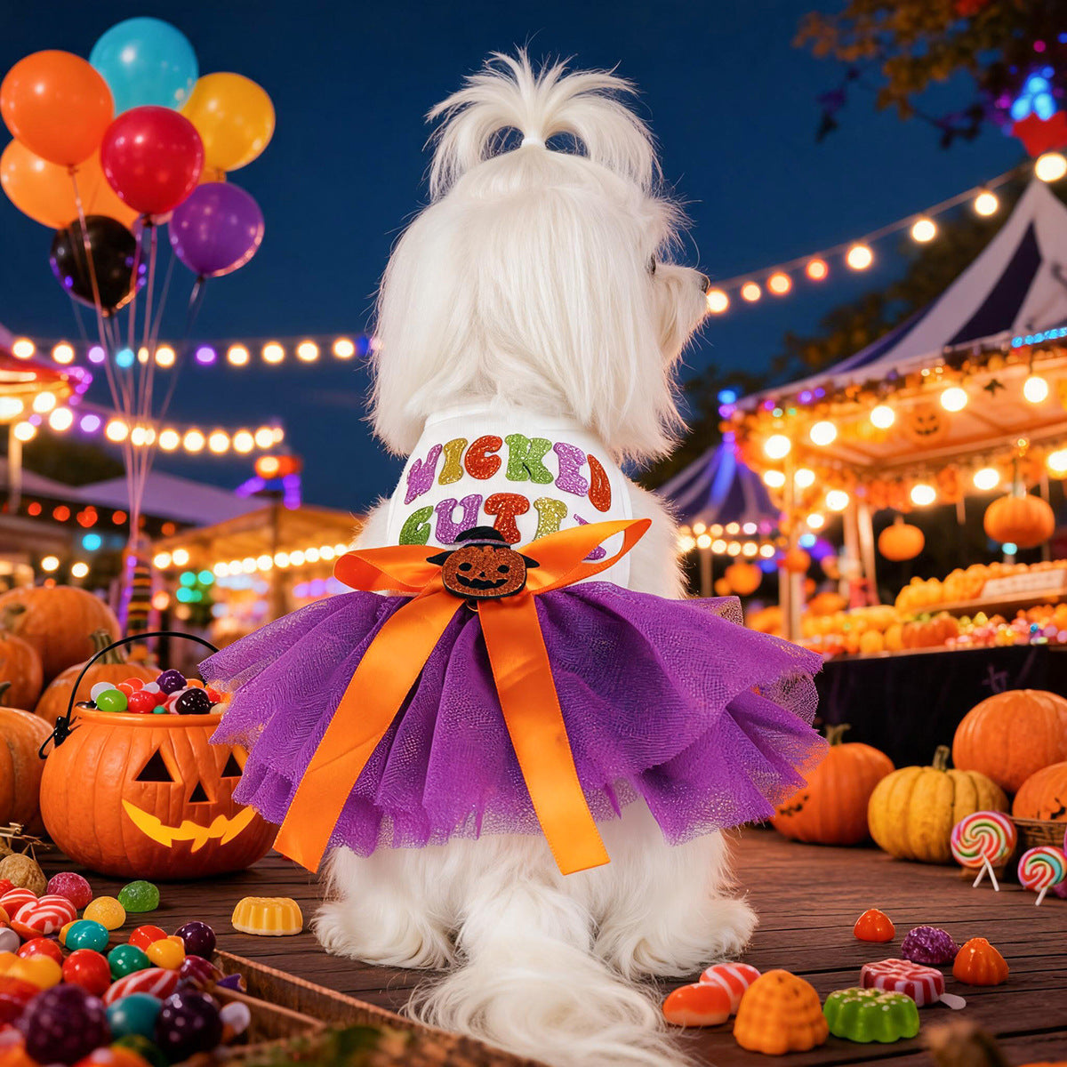 Purple Pumpkin Witch Dress – Halloween Dog Costume