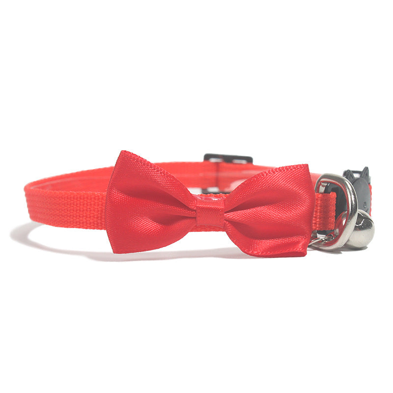Adjustable Bow Collar with Bell for Cats & Small DogsPet Collar