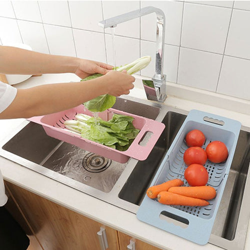 Adjustable Over-the-Sink Draining Basket – Kitchen Organizer