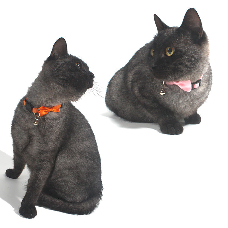 Adjustable Bow Collar with Bell for Cats & Small DogsPet Collar