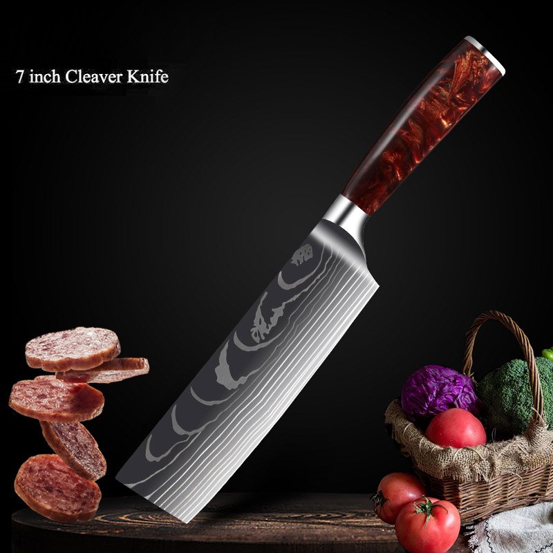 Professional Kitchen Knife Collection – Chef, Cleaver & Santoku Knives
