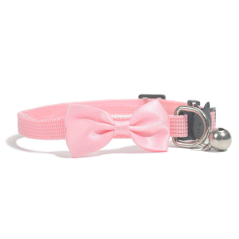 Adjustable Bow Collar with Bell for Cats & Small DogsPet Collar