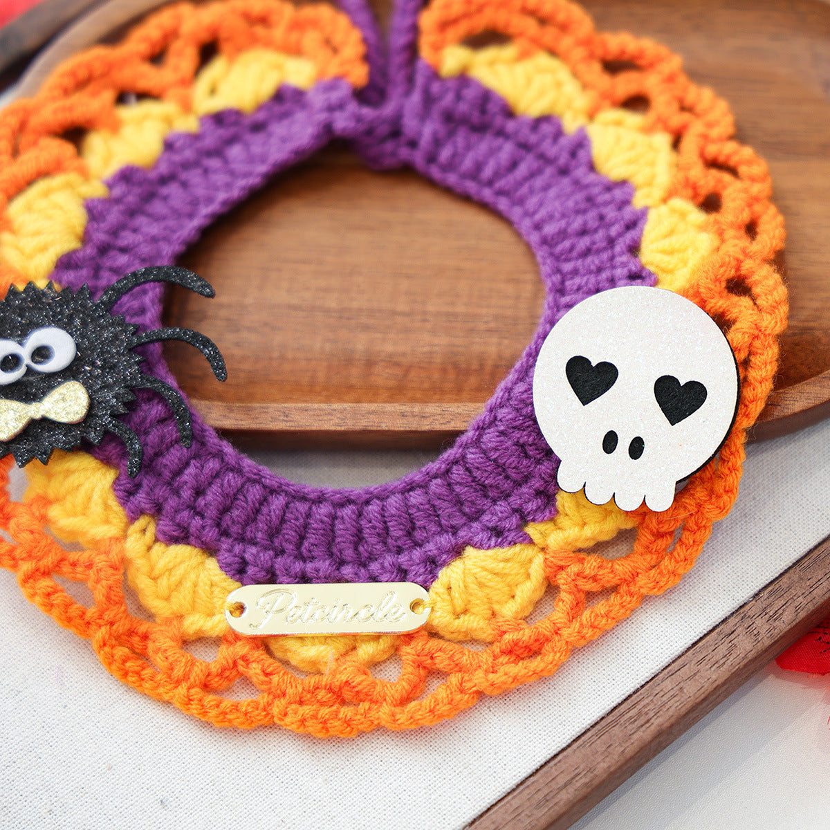 Halloween Knitted Pet Scarf – Pumpkin & Ghost Designs