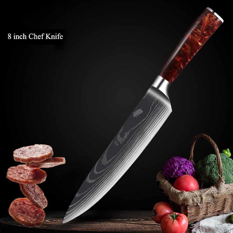 Professional Kitchen Knife Collection – Chef, Cleaver & Santoku Knives