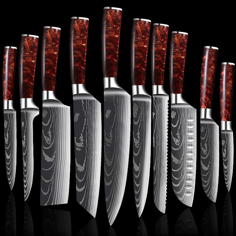 Professional Kitchen Knife Collection – Chef, Cleaver & Santoku Knives