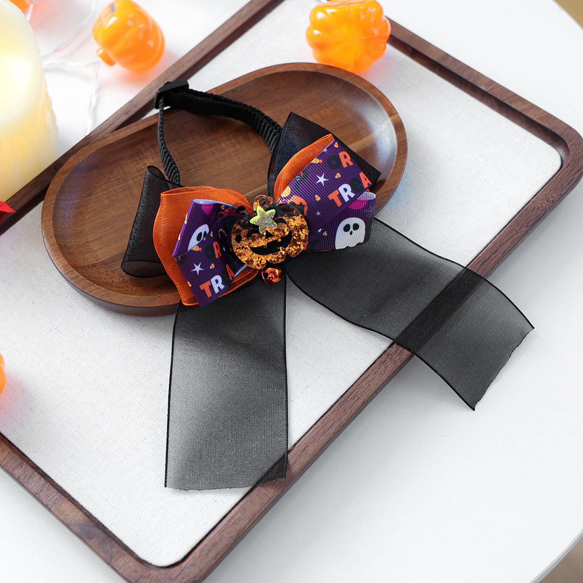 Halloween Bow Tie for Dogs & Cats – Pumpkin, Ghost & Bat