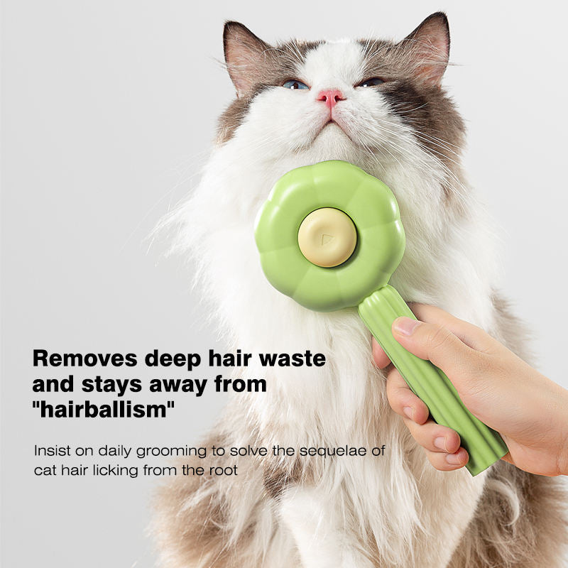 Self-Cleaning Pet Grooming Brush – Gentle Hair Removal.