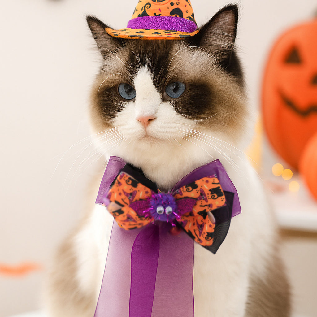 Halloween Bow Tie for Dogs & Cats – Pumpkin, Ghost & Bat