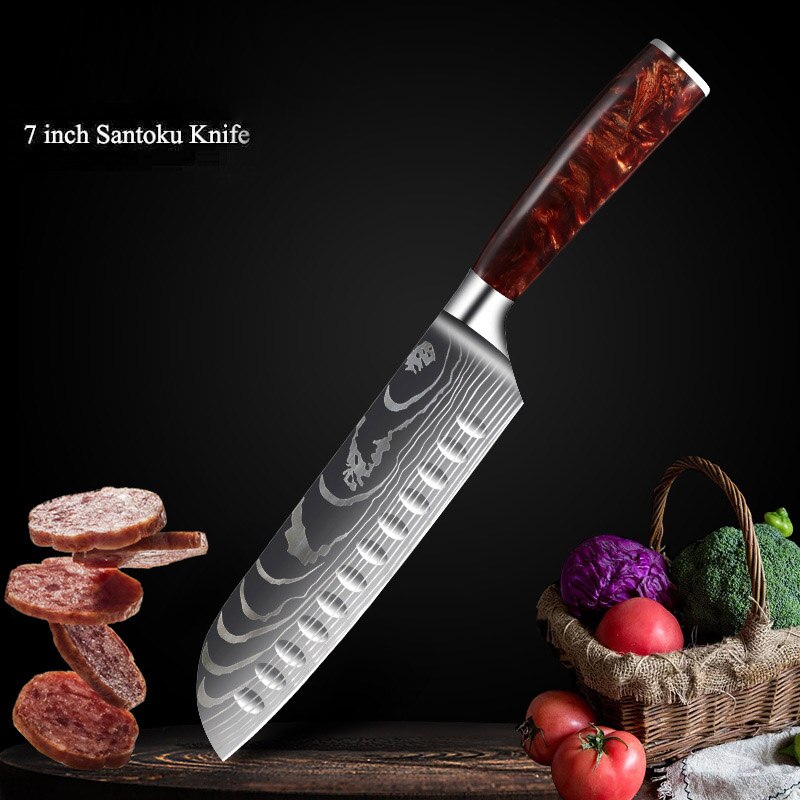 Professional Kitchen Knife Collection – Chef, Cleaver & Santoku Knives