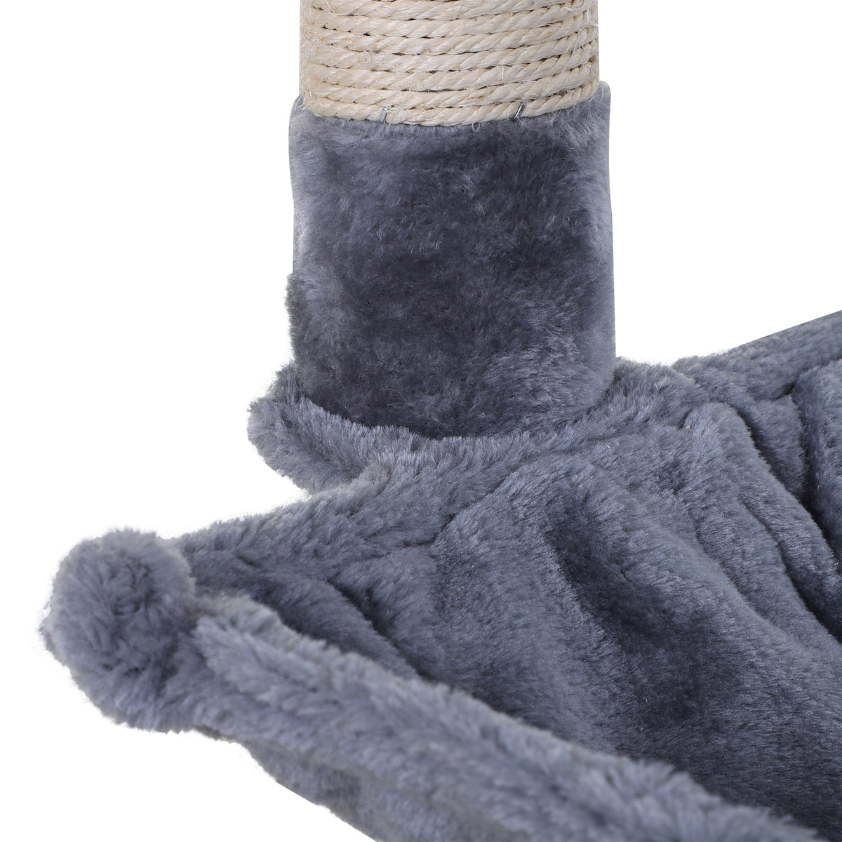 70 cm Cat Tree with 3 Natural Sisal Scratching Posts, Platform, Hammock & Hanging Ball – Grey
