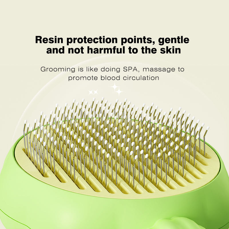 Self-Cleaning Pet Grooming Brush – Gentle Hair Removal.