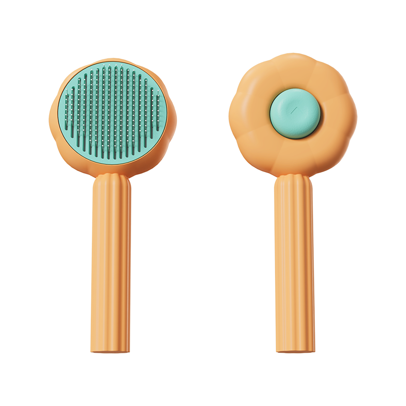 Self-Cleaning Pet Grooming Brush – Gentle Hair Removal.