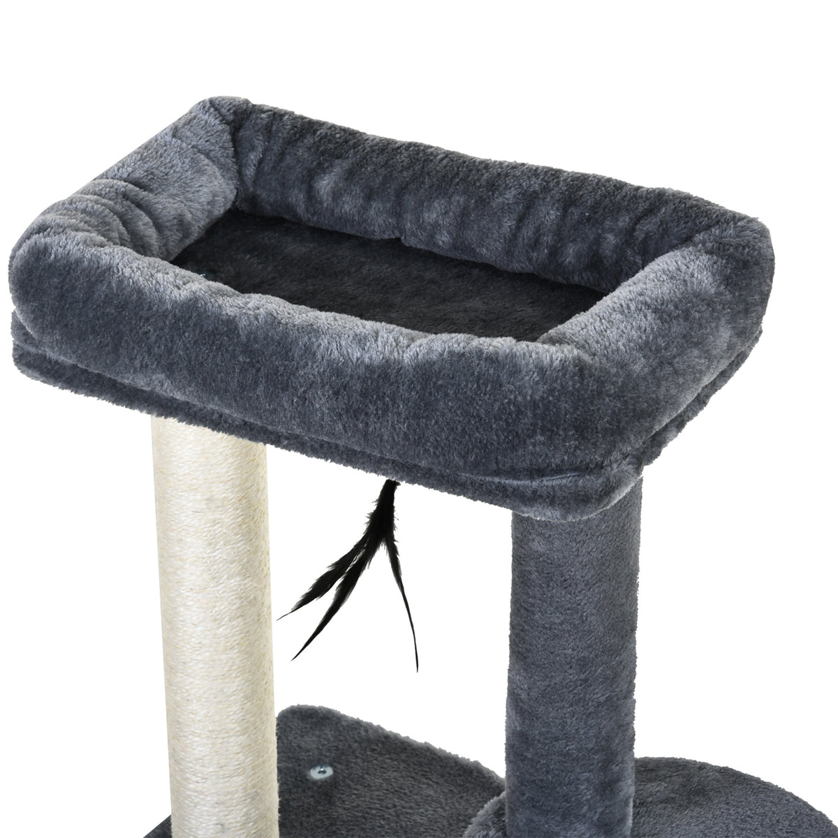 Cat Tree with Natural Sisal Scratching Posts, Activity Centre, Cat House, Platforms & 2 Hanging Toys – Grey 🐾