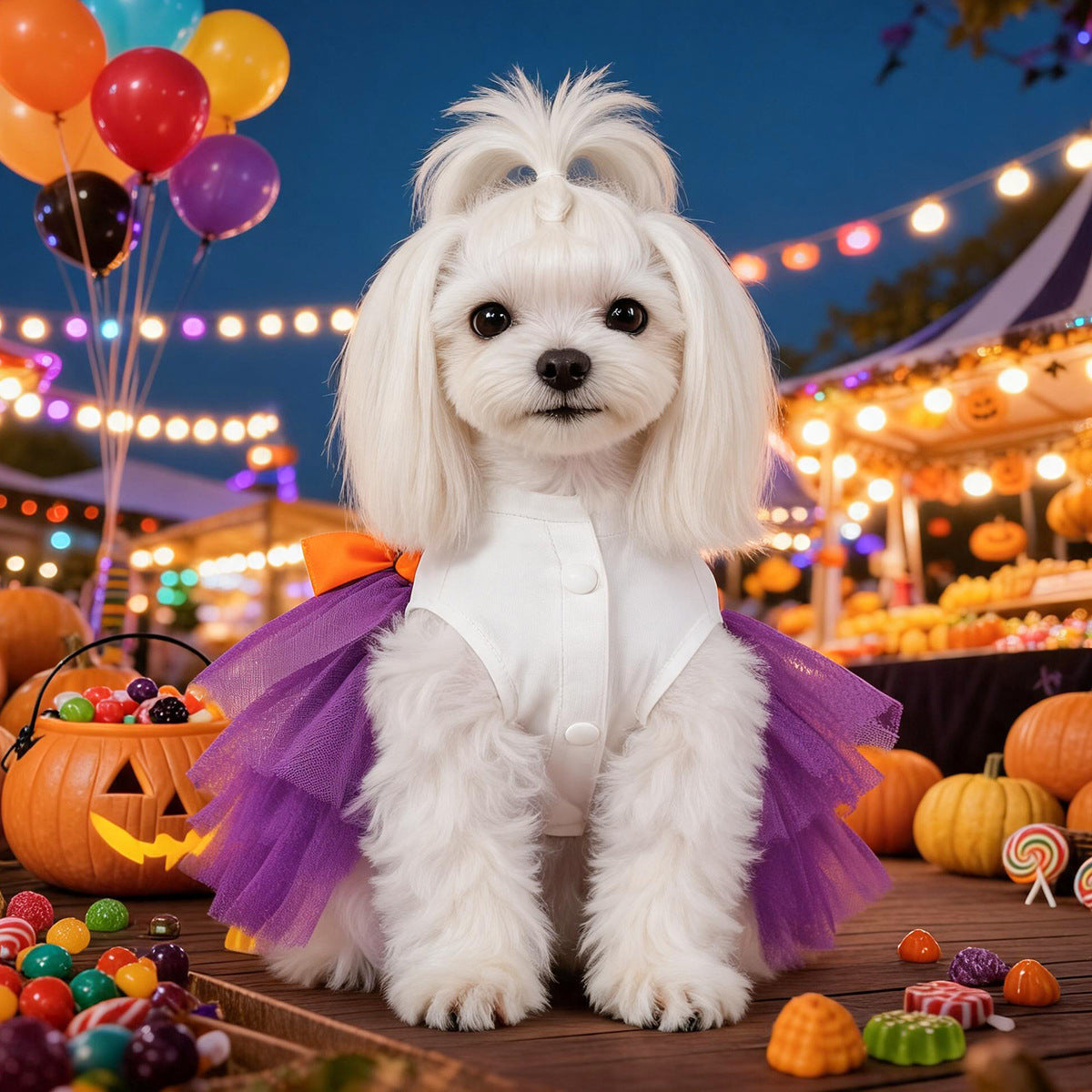 Purple Pumpkin Witch Dress – Halloween Dog Costume