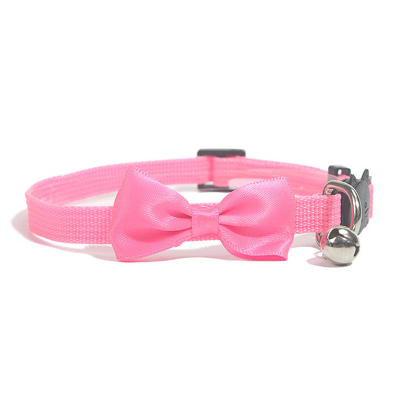 Adjustable Bow Collar with Bell for Cats & Small DogsPet Collar