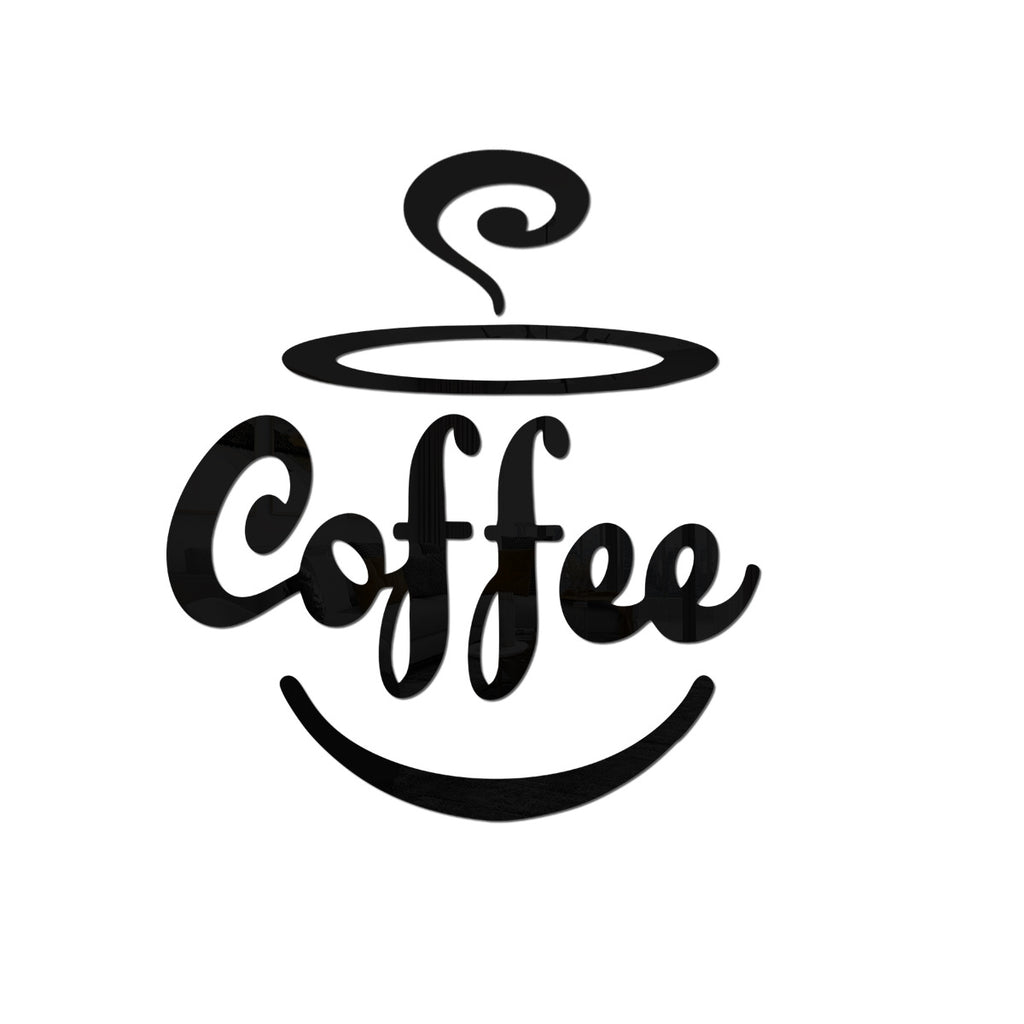 Coffee Wall Décor – Acrylic Mirror Sticker for Kitchen & Dining