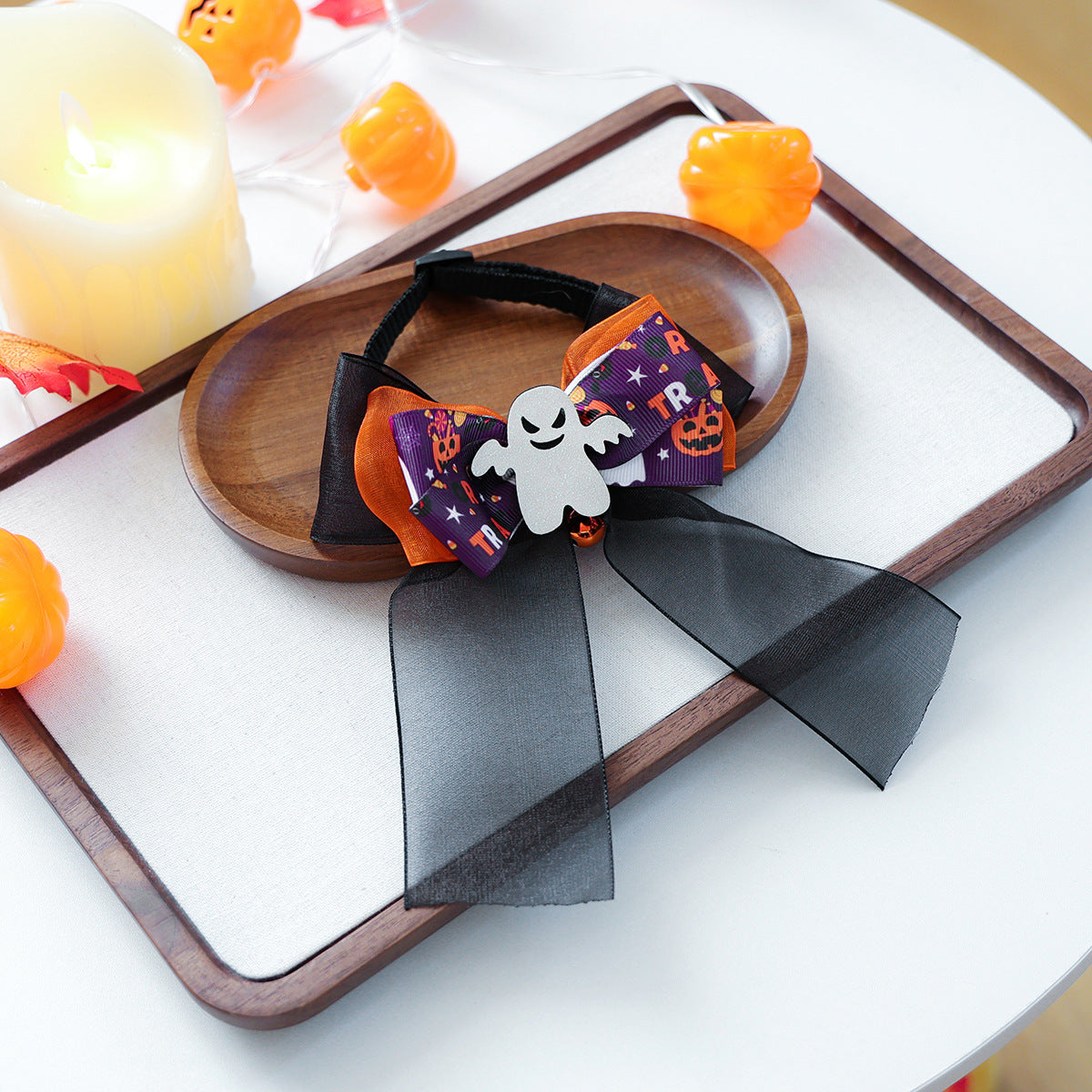 Halloween Bow Tie for Dogs & Cats – Pumpkin, Ghost & Bat