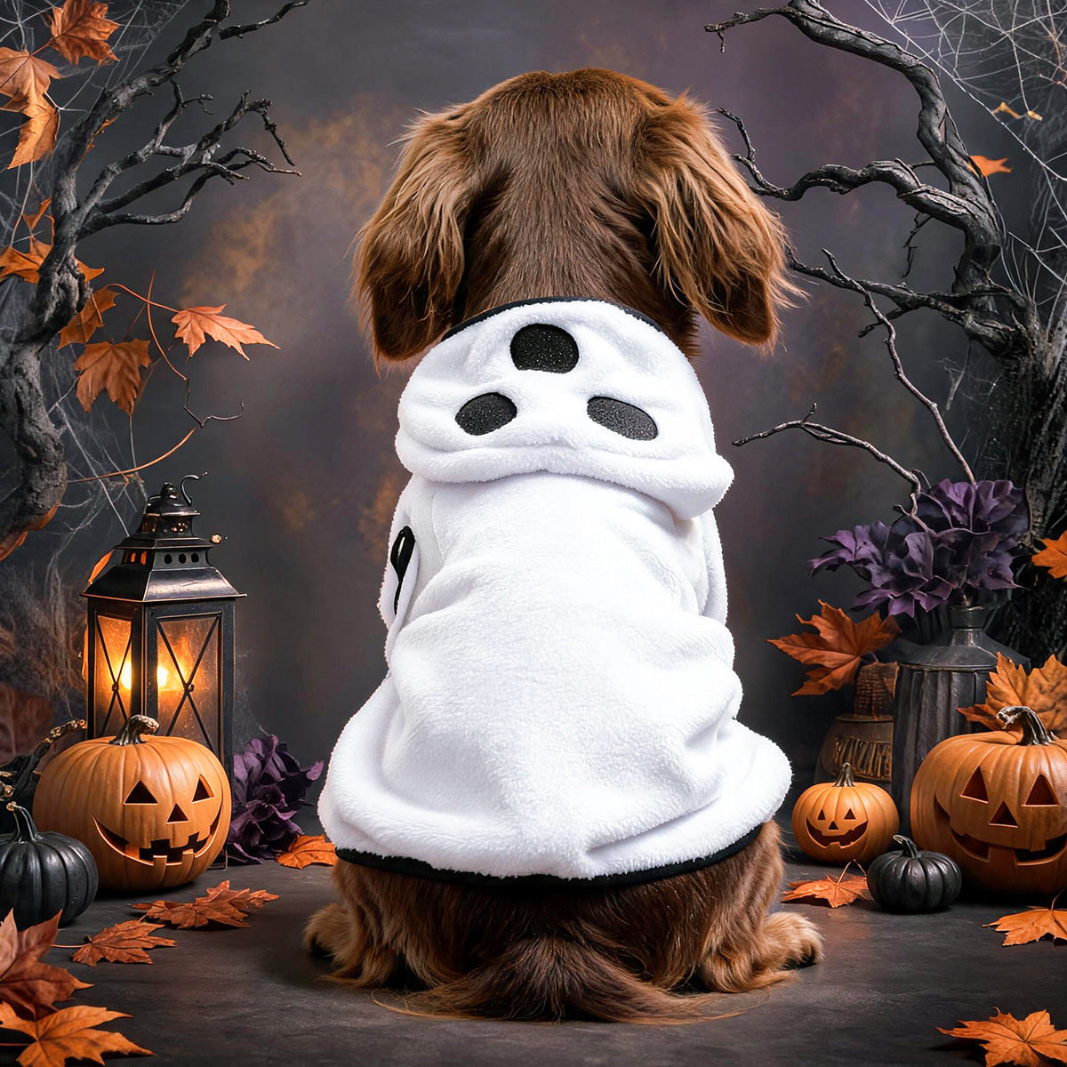 Halloween Pet Bath Robe – Ghost & Pumpkin Towel for Dogs
