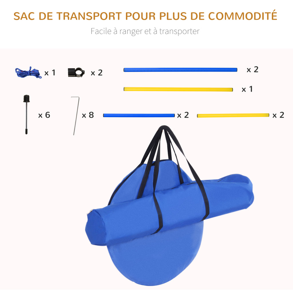 Dog Agility Training Set – Tunnel, Obstacles, Weave Poles & 2 Carry Bags – Blue/Yellow
