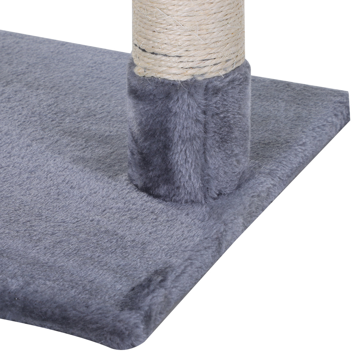 70 cm Cat Tree with 3 Natural Sisal Scratching Posts, Platform, Hammock & Hanging Ball – Grey